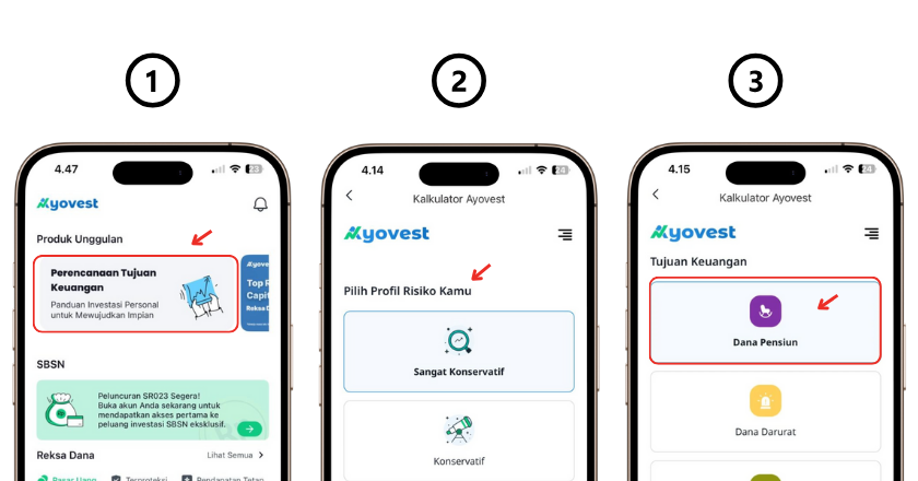 langkah membuat dana pensiun di Ayovest