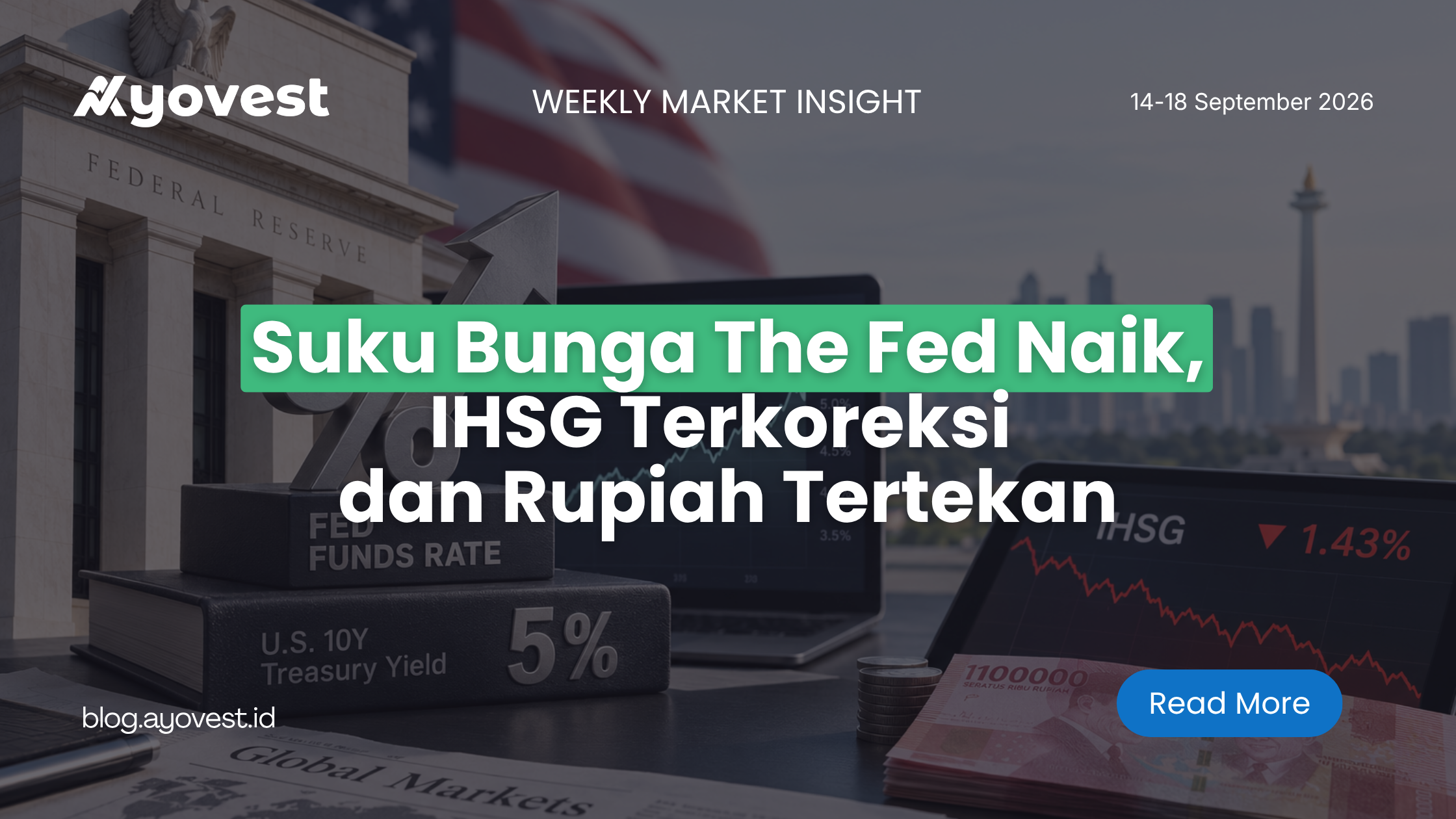 The Fed Naikkan Suku Bunga, Yield AS Sempat Tembus 5%, IHSG Terkoreksi dan Rupiah Tertekan Jelang RDG BI